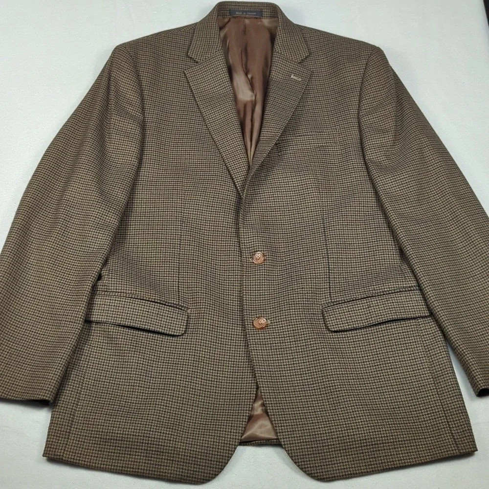 Lauren Ralph Lauren Brown And Black  Houndstooth Mens Blazer‎ Size 42L